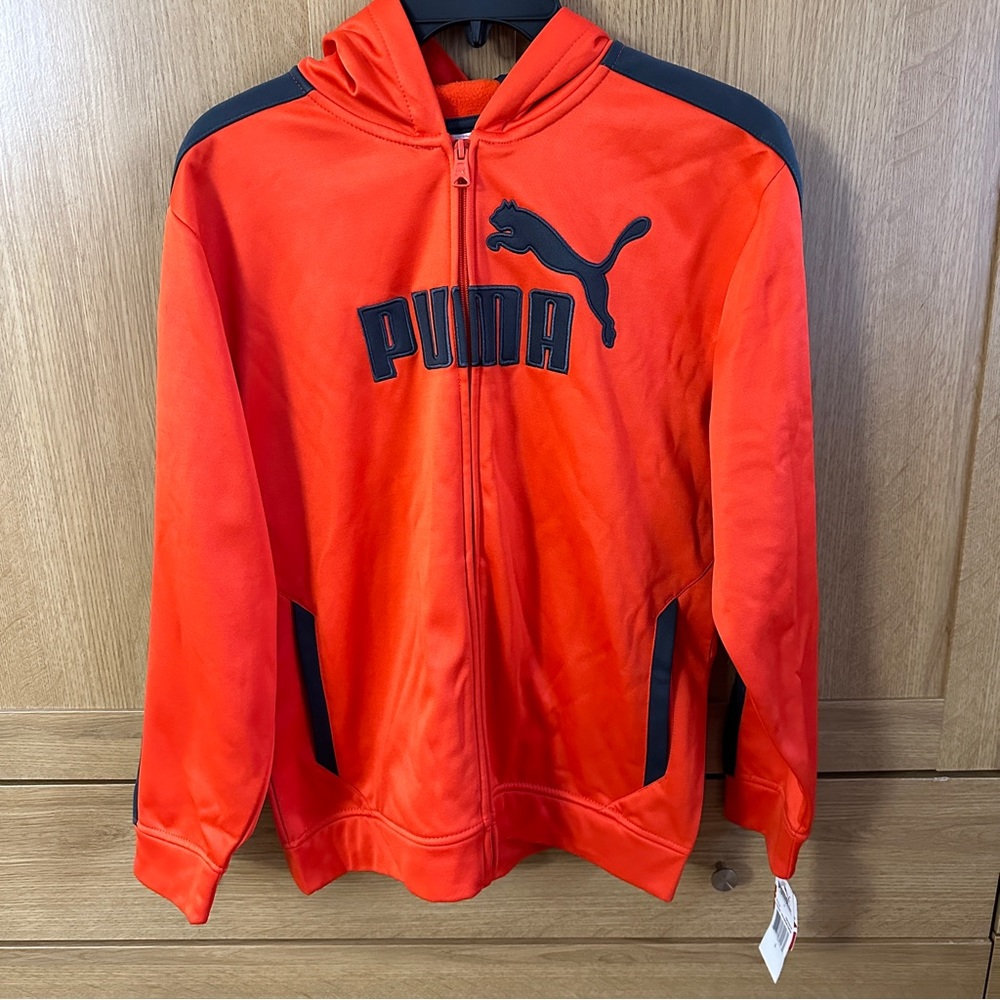 Brand New With Tags Boys Orange Puma Fleece Lined Sweatshirt